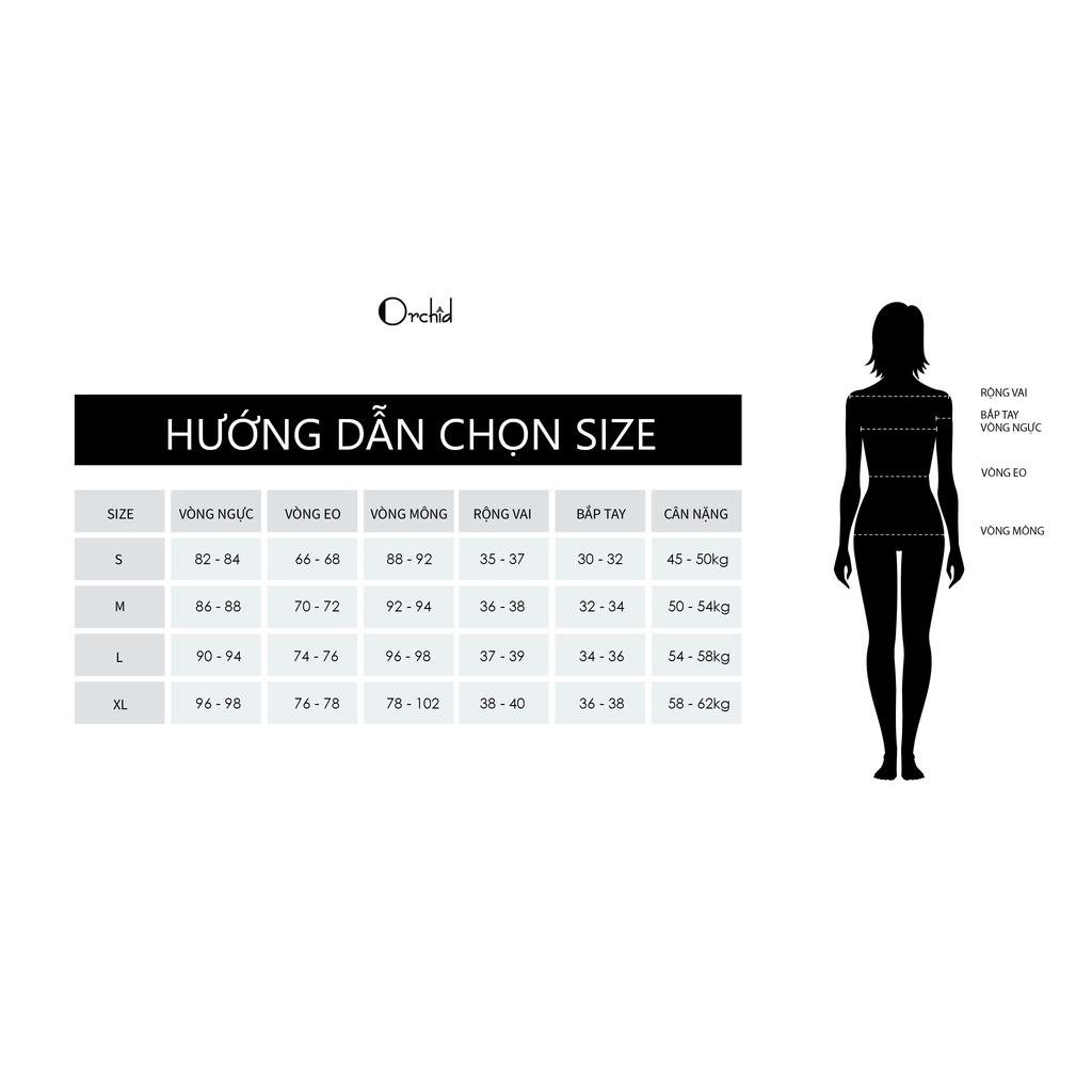 Áo sơ mi nữ cộc tay chất vải tơ họa tiết cao cấp Orchid GH2C018