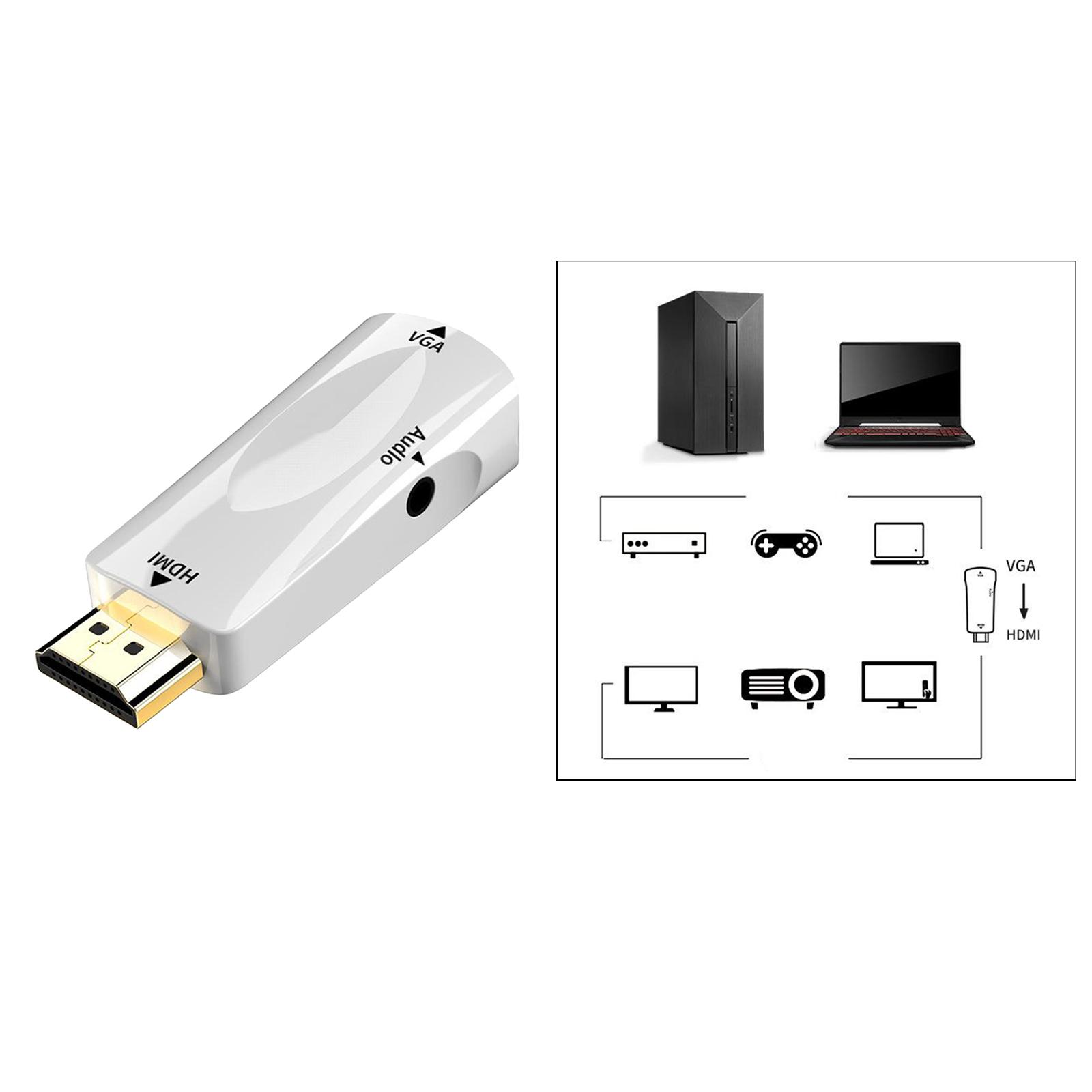 HDMI to VGA Adapter, HDMI to VGA Converter  Compatible with Computer,Desktop,Laptop,PC,Monitor,Projector,HDTV, Chromebook,Raspberry