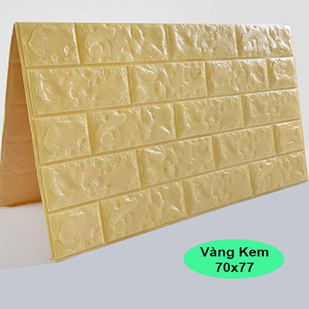 Combo 10 tấm xốp dán tường màu vàng kem