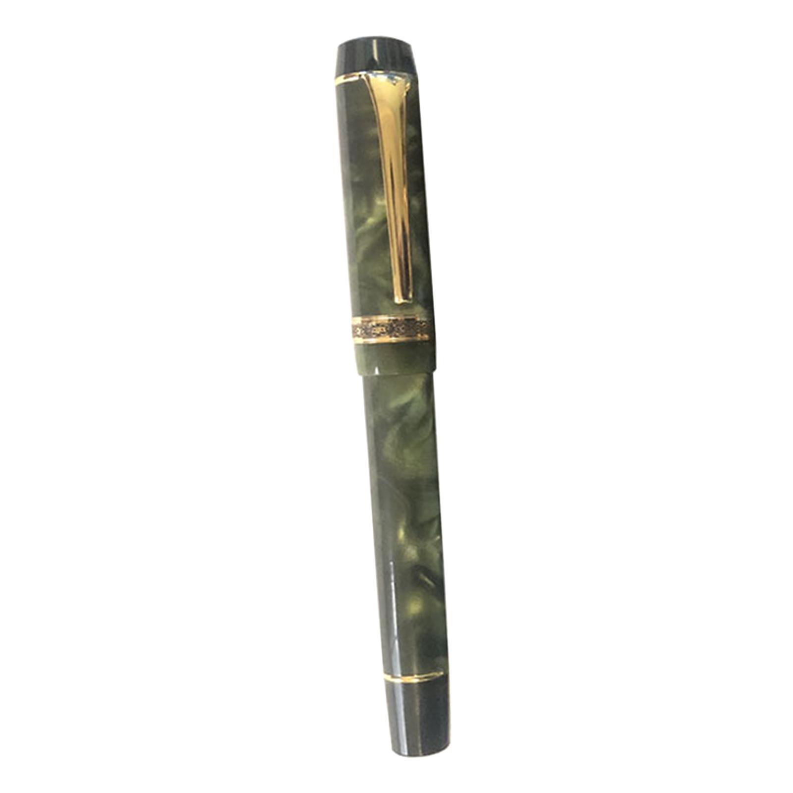 Fountain Pen Golden Clip Ink Pen for Colleague Executive Green