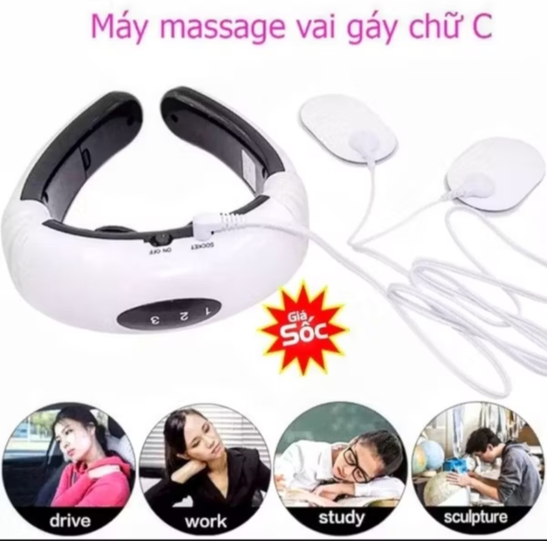 MÁY MASSAGE CỔ VAY GÁY GIÚP THƯ GIÃN HẾT ĐAU CỔ VAY GÁY