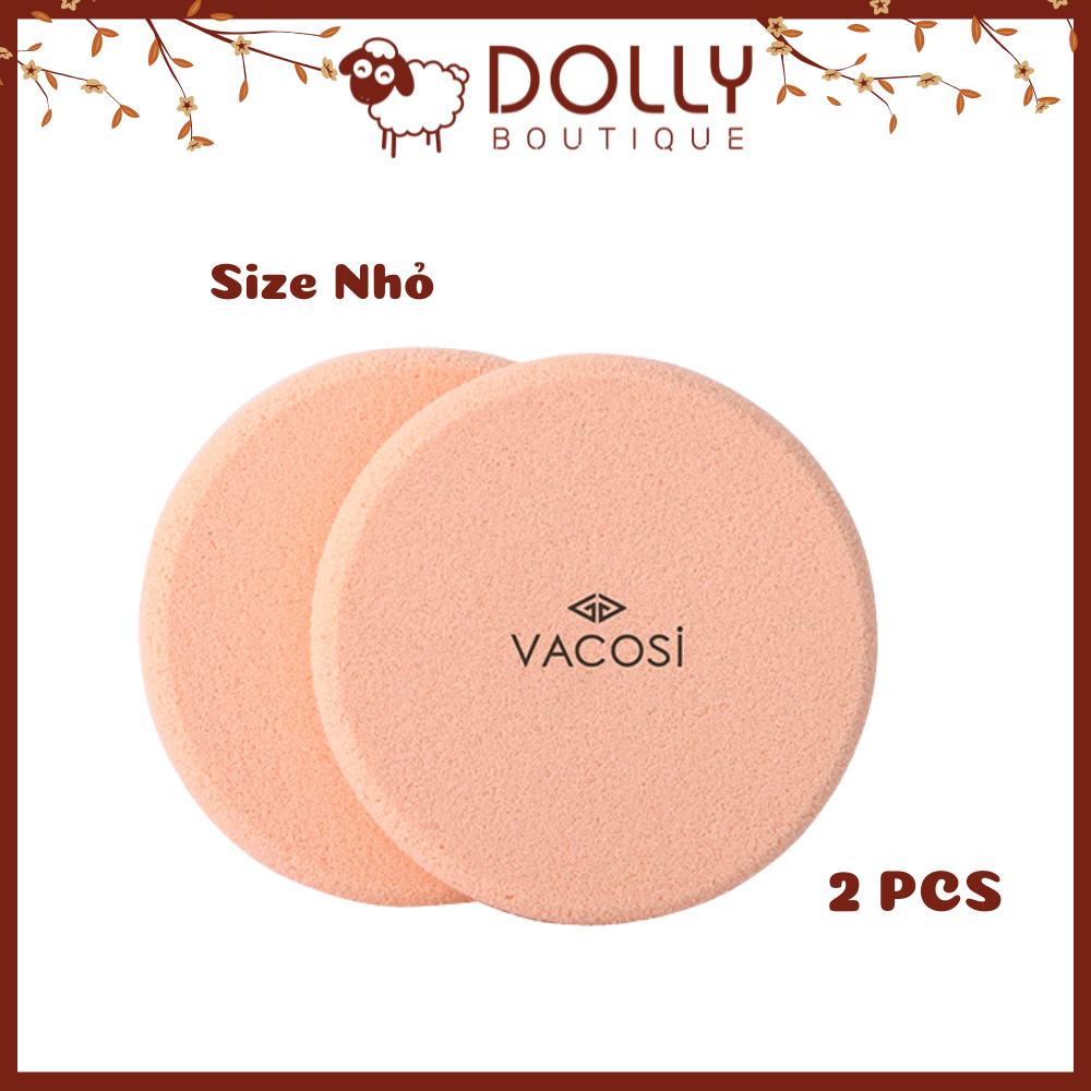 Bông Phấn Ướt Tròn Nhỏ Vacosi Small Disc Sponge (Bịch 2 Cái) - BP03