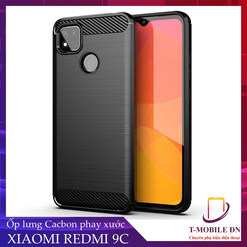 Ốp lưng cho Xiaomi Redmi 9C dẻo Cacbon phay xước chống sốc chống vân tay
