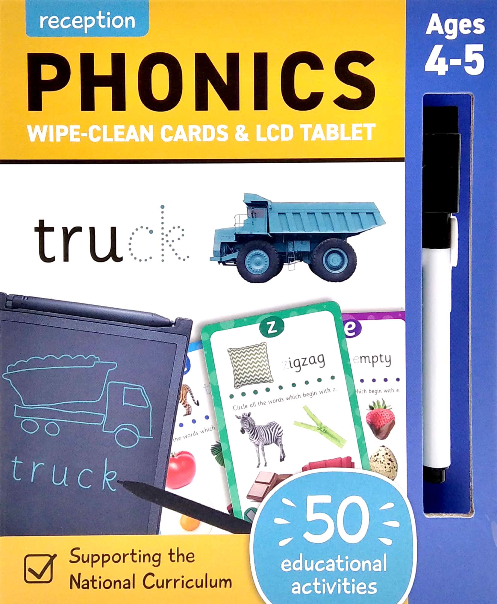 Reception Wipe Clean Cards &amp; LCD Tablet: Phonics