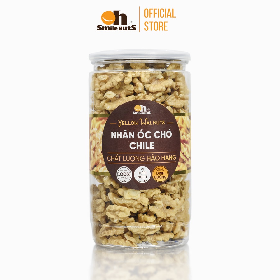 Nhân Óc Chó Vàng Chile Smilenuts _ Trọng lượng 165g/350g _ Nhân Óc Chó Vàng tươi ngon, vị ngọt, nhân dày, vị béo không đắng, chát, hàng mới chất lượng _ phù hợp với phụ nữa mang thai