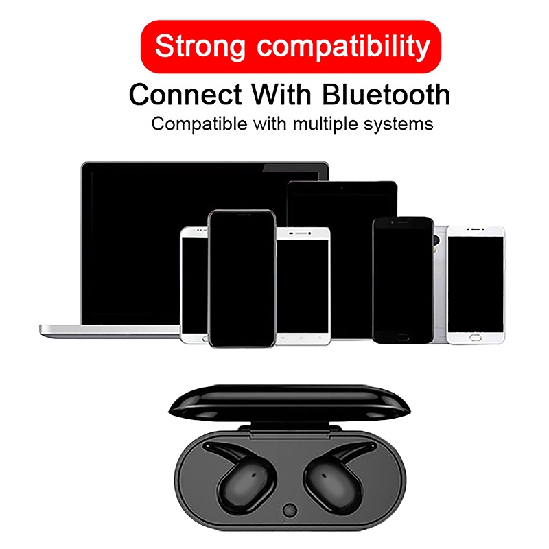 Tai nghe không dây Vitog Y30 TWS kết nối Bluetooth 5.0, chạm điều khiển, âm thanh Hifi sống động, kiểu dáng thể thao tương thích với hệ điều hành Android và iOS