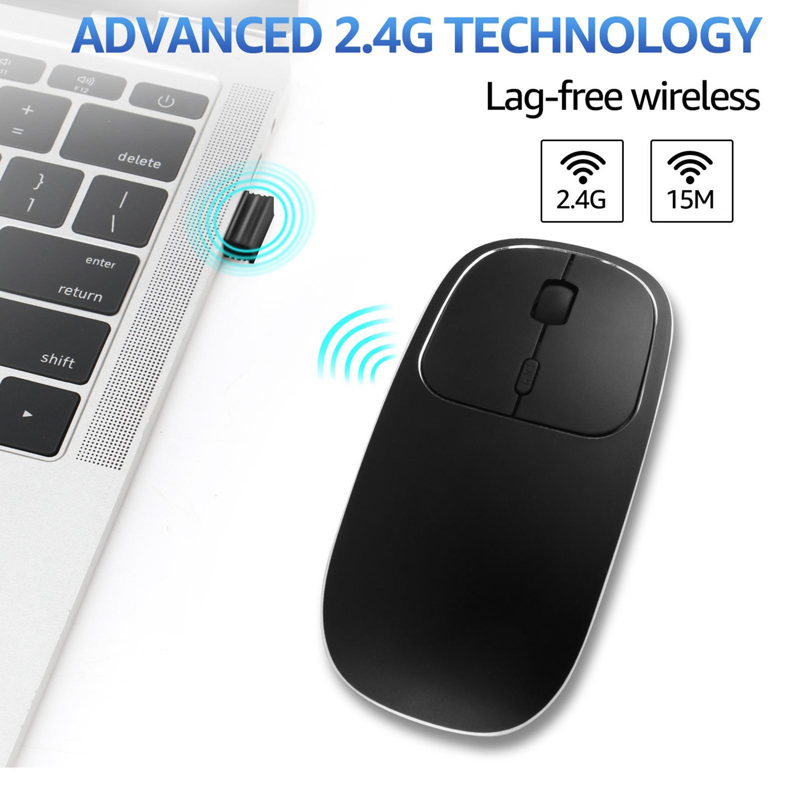 Portable 2.4G Wireless Mouse with USB Receiver Mice for PC Notebook Black