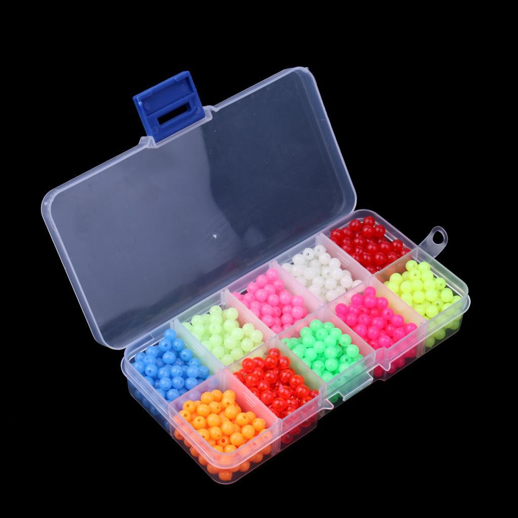 1 Box of Plastic Luminous Round Beads Fishing Lures Fishing Bead Fishing Beads Kit Fishing Tackle Tools Eggs Hard Fishing Beads