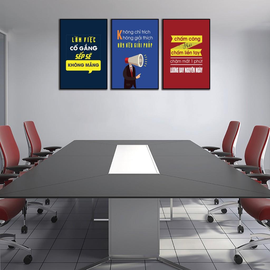 Tranh treo tường, tranh khẩu hiệu cổ động làm việc, slogan trang trí 20x30cm