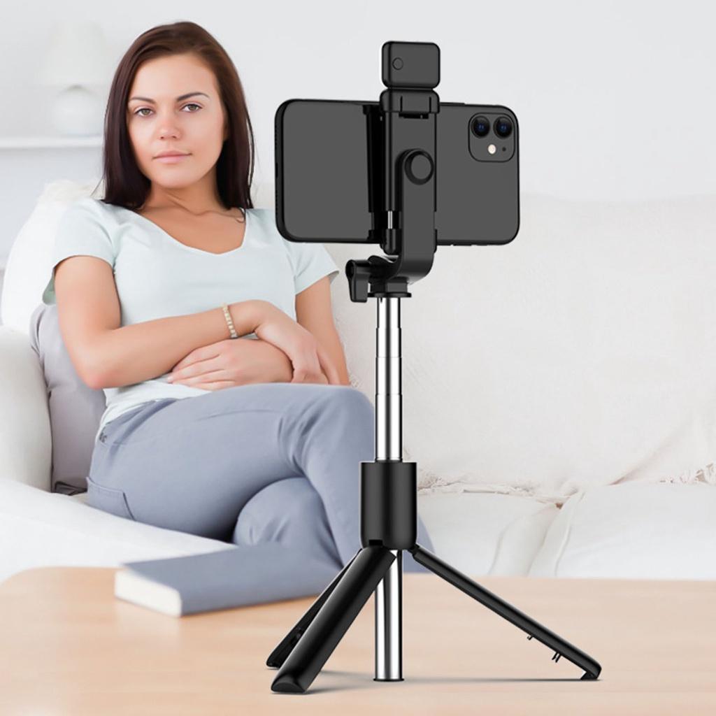 【ky】R1S Selfie Stick Adjustable Multifunctional 3 in 1 Bluetooth-compatible Remote Control Phone Tripod for Video Shooting