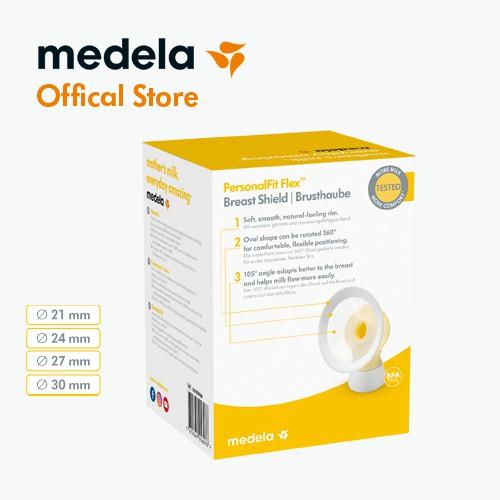 Phụ kiện máy hút sữa Medela, 1 phễu Flex size 21/24/27/30mm - Có vành silicon mềm, thiết kế hình oval đem lại sự thoải mái