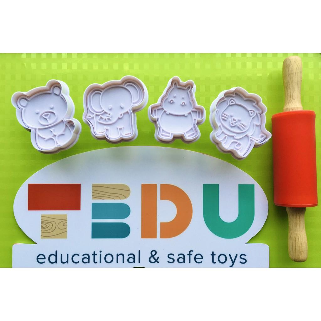 BỘ KHUÔN ĐỘNG VẬT TÍ HON CHƠI BỘT NẶN ĐẤT NẶN AN TOÀN TEDU