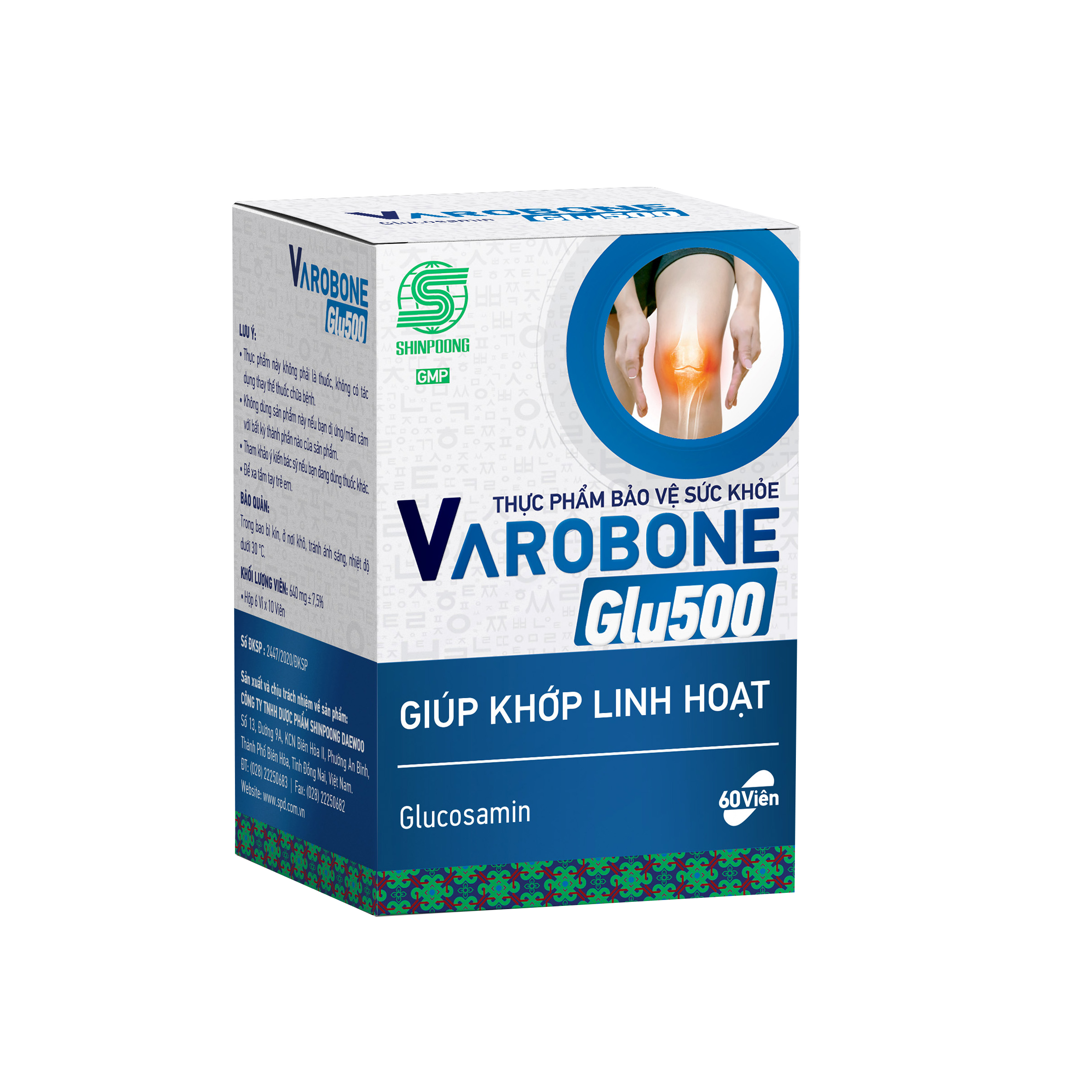 Combo 2 Hộp Viên uống Vacomin Actiz, Varobone Glu500 - Hỗ trợ xương khớp và tăng cường tiêu hoá, bổ sung kẽm - Hộp 60v SHINPOONG