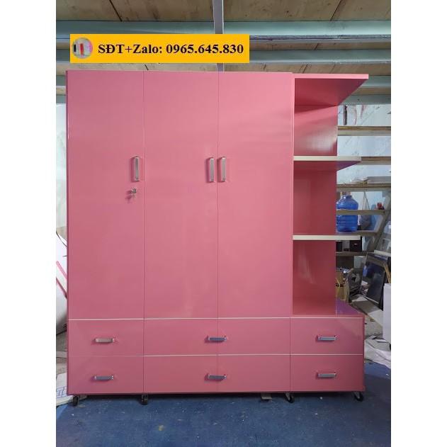 Tủ Nhựa Đì Loan 3 Cánh 1 Kệ Màu Hồng 559