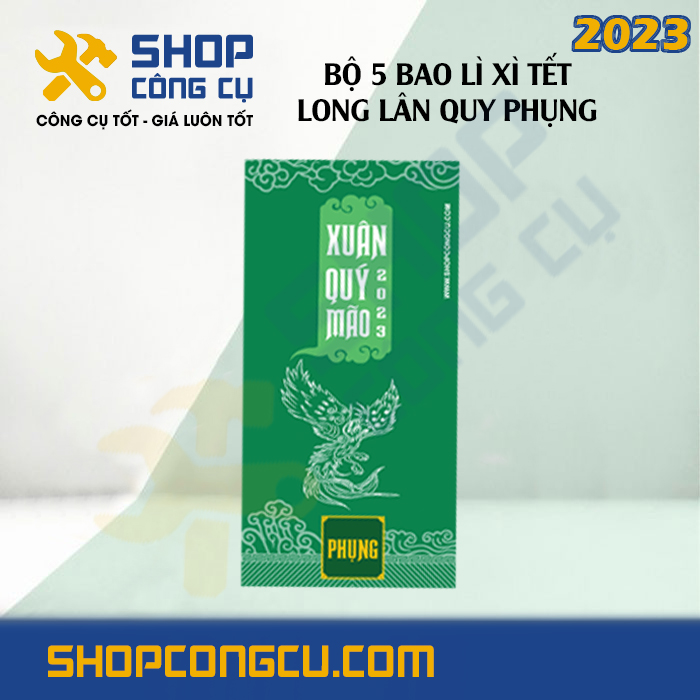 Bộ 5 bao lì xì tết Long Lân Quy Phụng BLX001