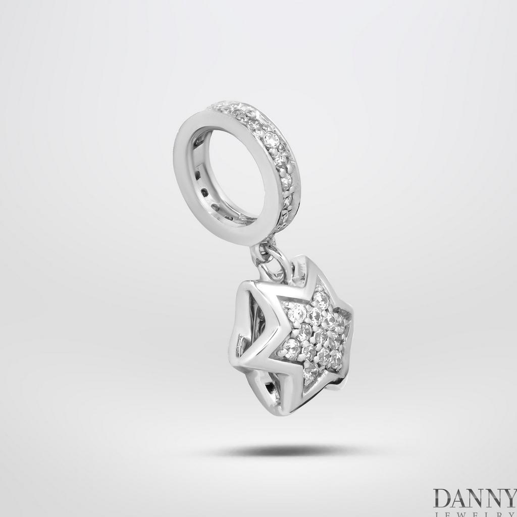 Charm Bạc 925 Danny Jewelry Biểu tượng Ngôi Sao Đính Đá CZ PK013S Xi Rhodium/Vàng hồng