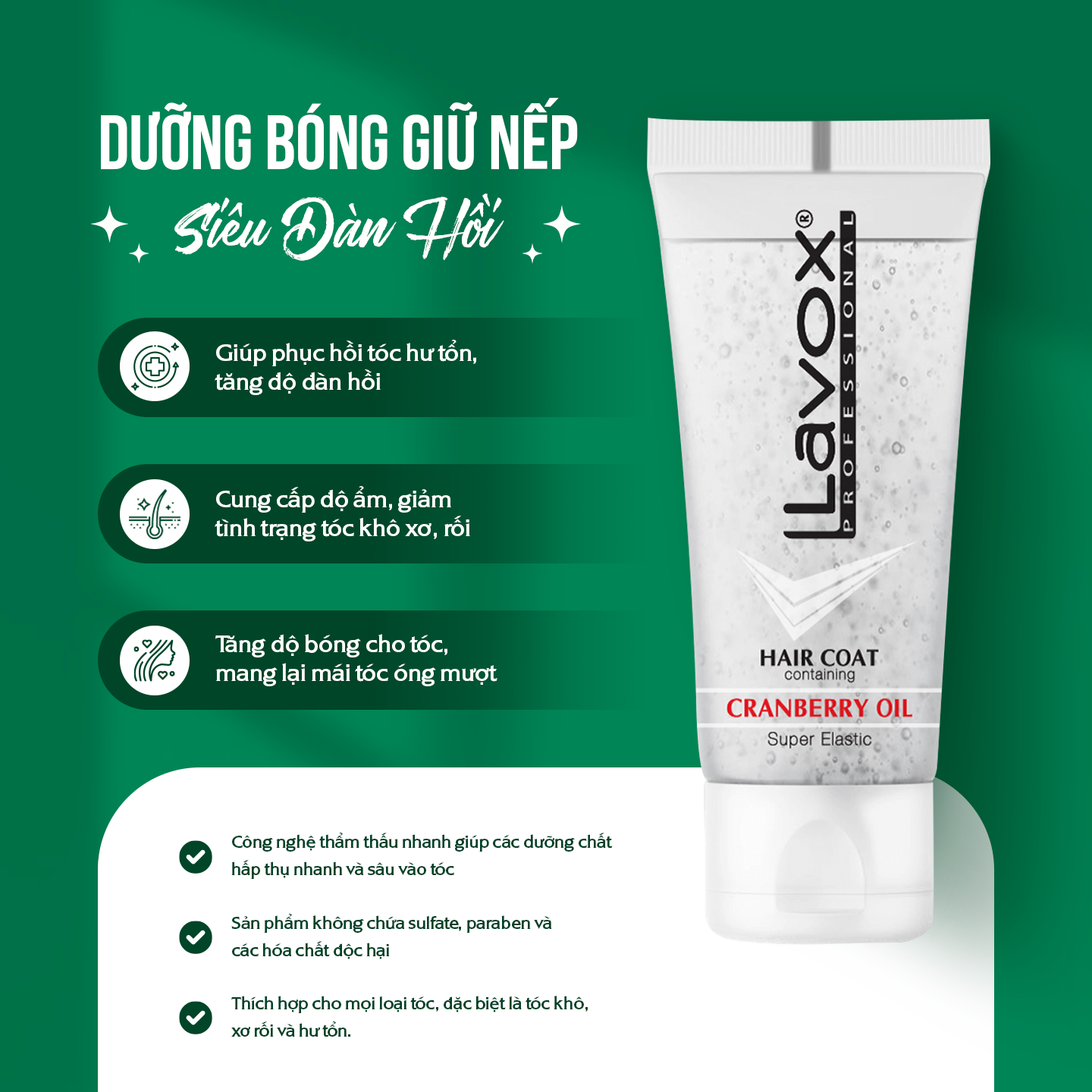 Dưỡng Bóng Giữ Nếp Cranberry - Siêu Đàn Hồi Lavox