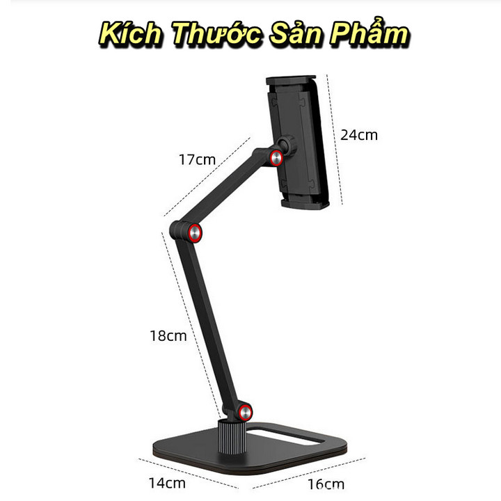 Giá Đỡ Máy Tính Bảng Desktop Tablet Stand Hợp Kim Nhôm Tay Giữ Xoay 360 Độ - Home Decor Furniture