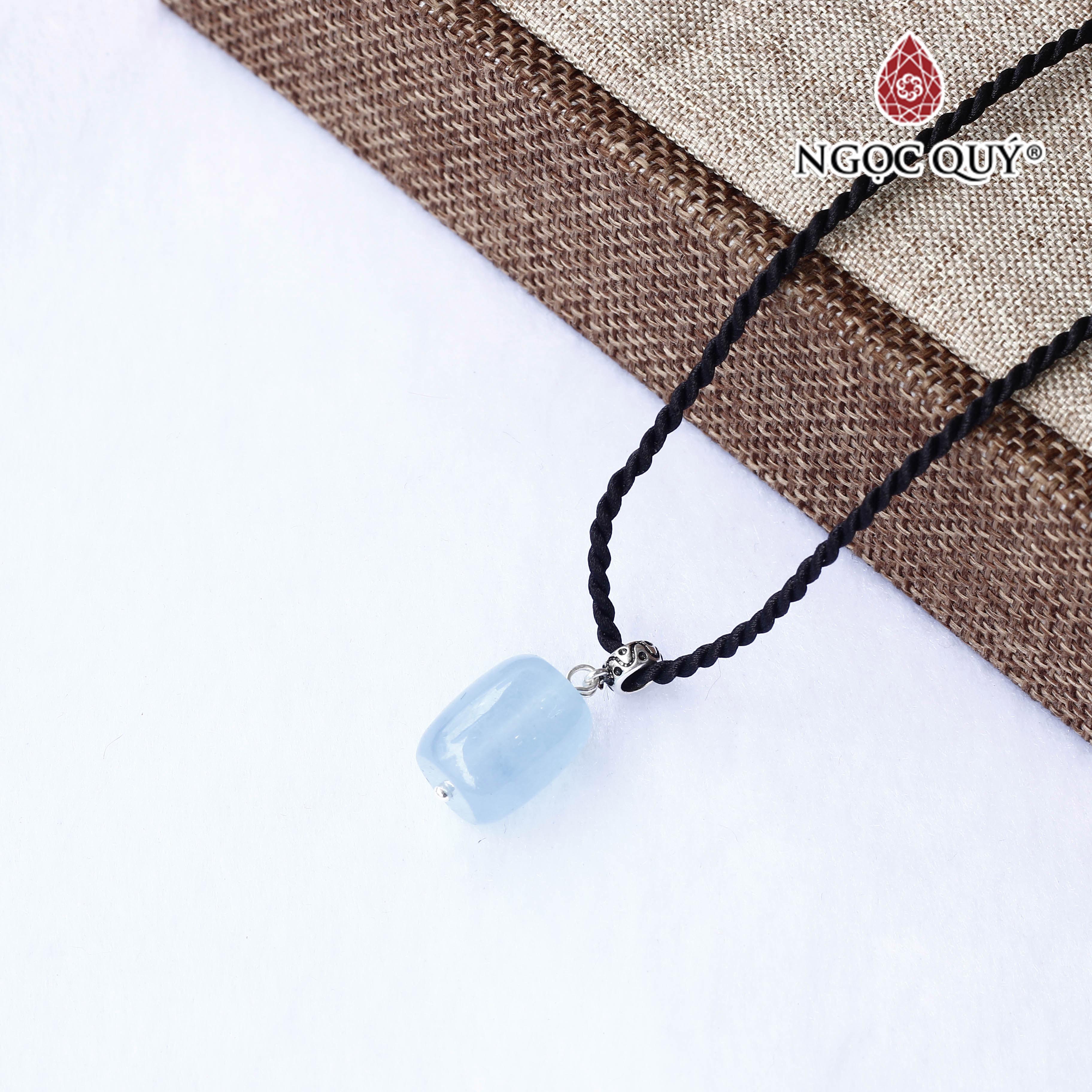 Mặt dây chuyền hình lu thống hải lam ngọc aquamarine hợp mệnh thủy, mệnh mộc - Ngọc Quý Gemstones