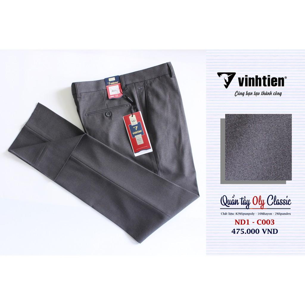 Quần Tây 0Ly Classic 509 Vĩnh Tiến - ND1-C003 - Xám Đậm