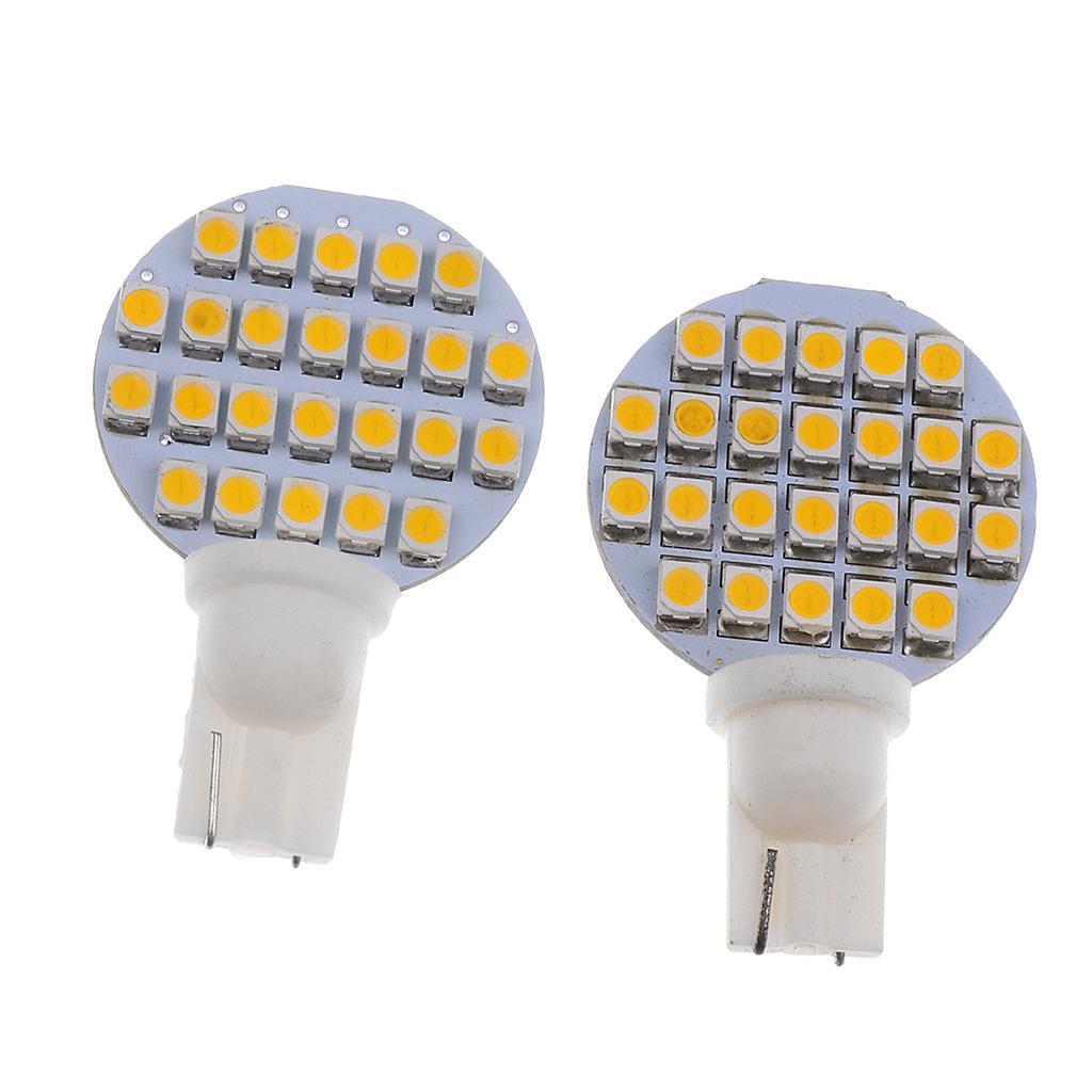 2 Pieces Replacement RV Trailer Interior T10 3528 24SMD LED Bulb Warm White