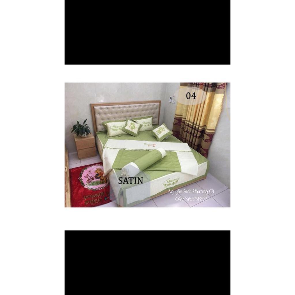 Bộ Ga Phủ Giường Trần Bông Satin Riềm Phủ Cao Cấp - HÀNG ĐẸP
