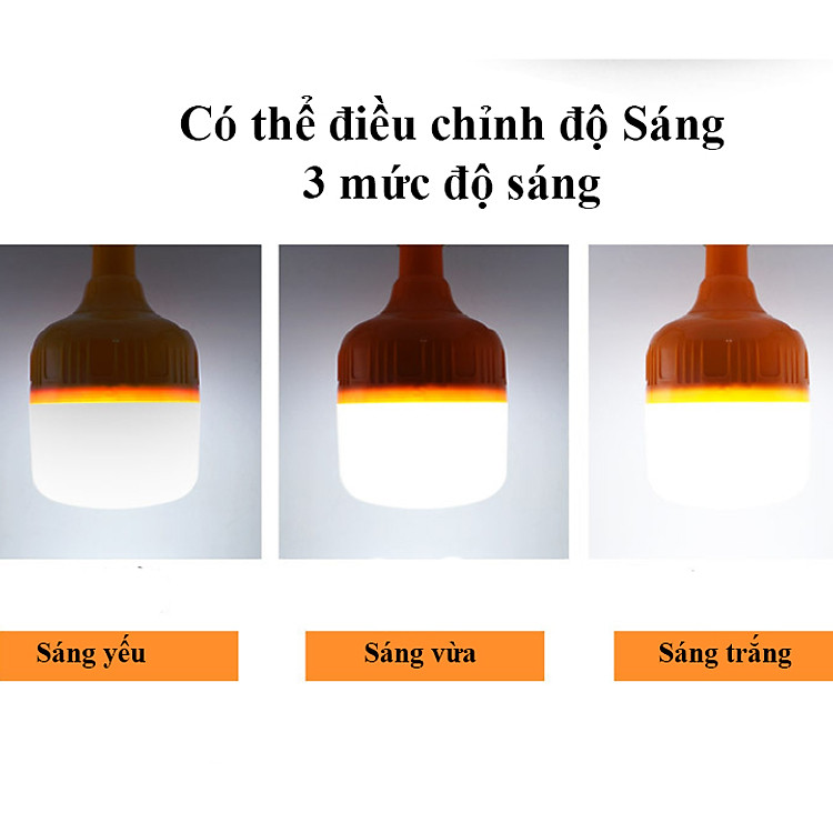 Bóng Đèn Tích Điện 100W Siêu Sáng Có Móc Treo