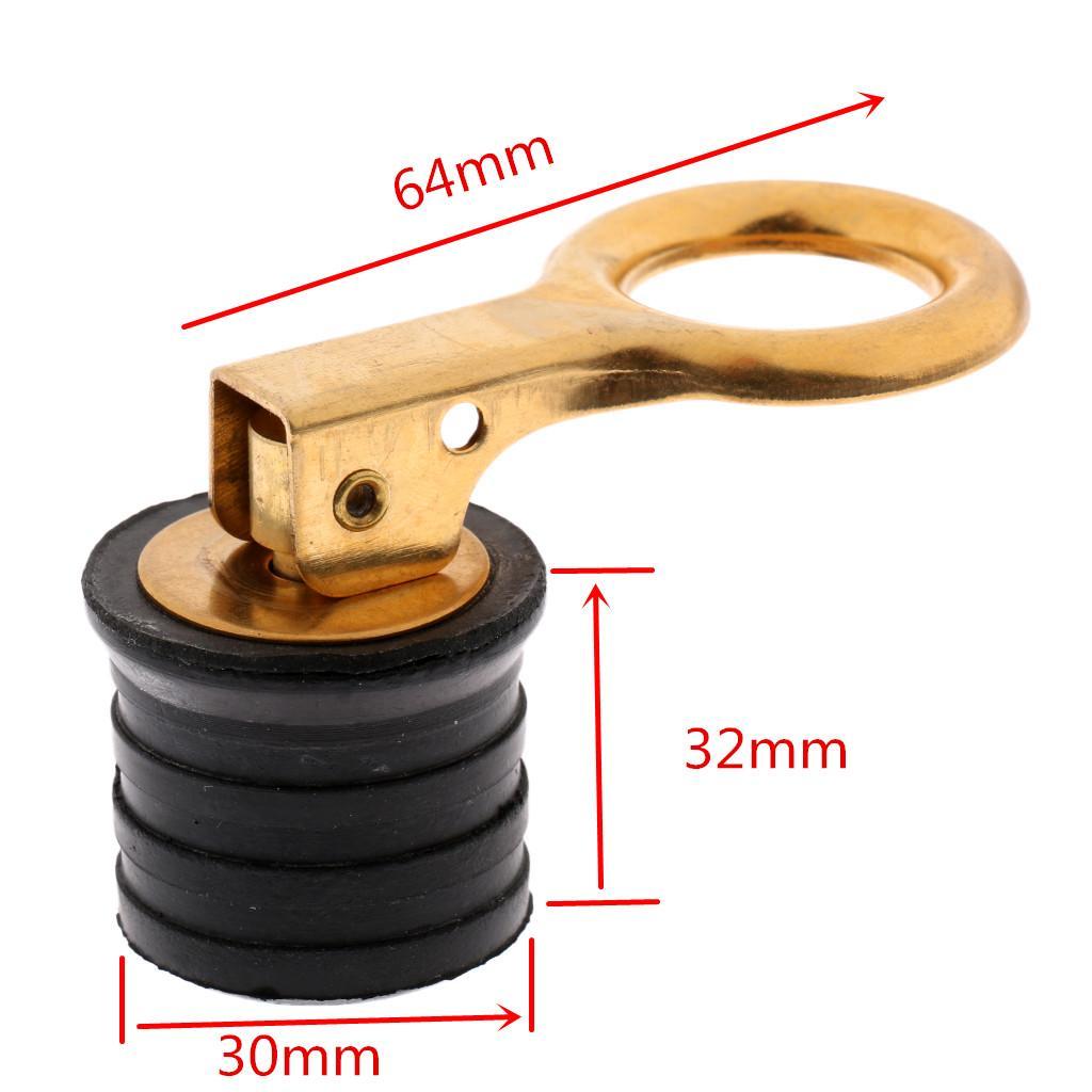 30mm Outer Diameter Rubber Brass Snap Flip Style Boat Hull Livewell Drain Plug