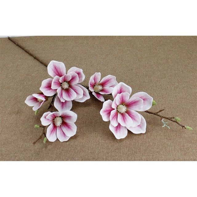 Mộc lan cao su giả - dài 90cm - 1 cành 5 bông - Cây giả, hoa lụa Decor trang trí nhà cửa