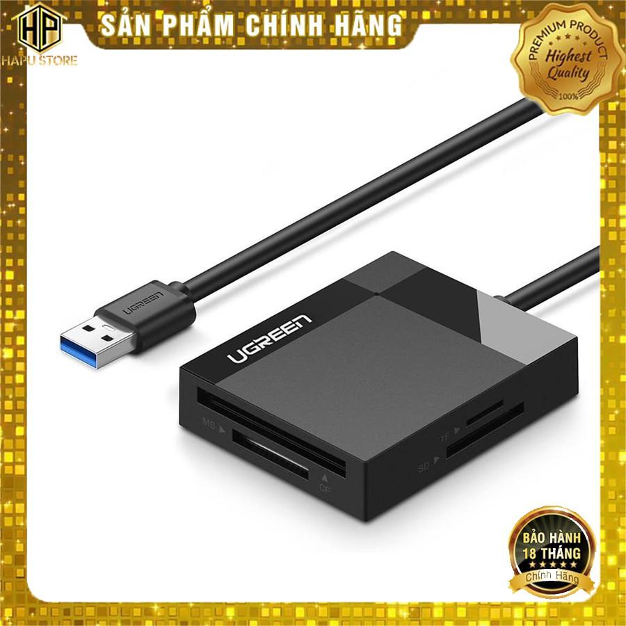 Đầu đọc thẻ nhớ SD-TF-CF-MS Ugreen 30229 - 30231 chuẩn USB 3.0 cao cấp - Hàng Chính Hãng