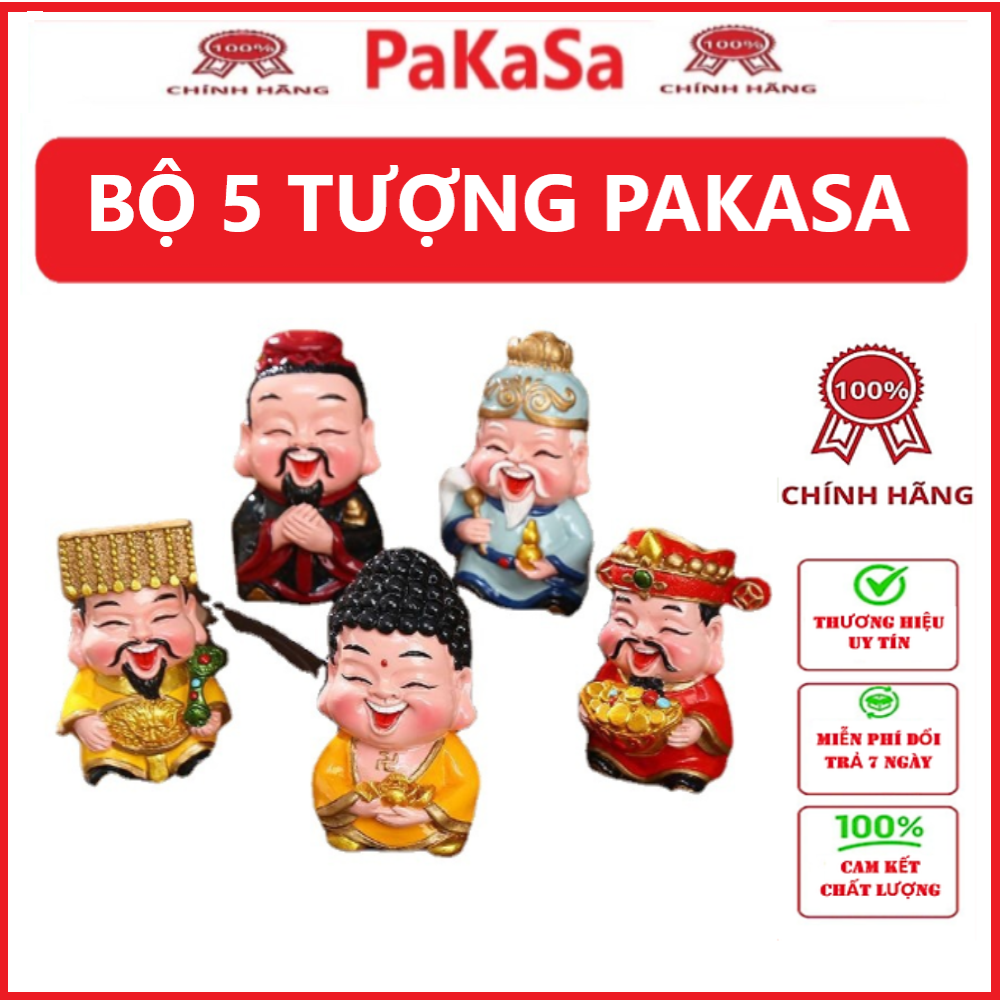 Mô Hình Tiểu Cảnh &quot;Bộ 5 Tượng Thần Tài - Phúc - Lộc - Thọ - Hỷ Mini&quot; Trang Trí Sen Đá, Sân Vườn,Chậu Cây, DYI, Terrarium - Hàng Chính Hãng