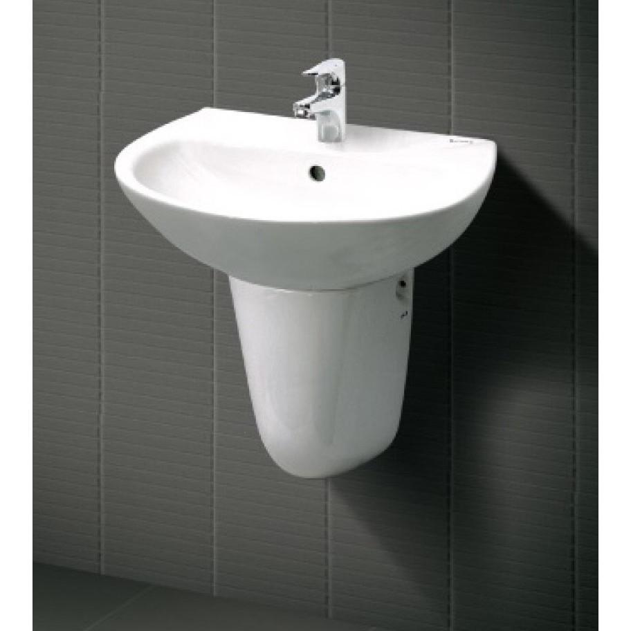 Lavabo/chậu rửa mặt treo tường màu trắng, mã W02C