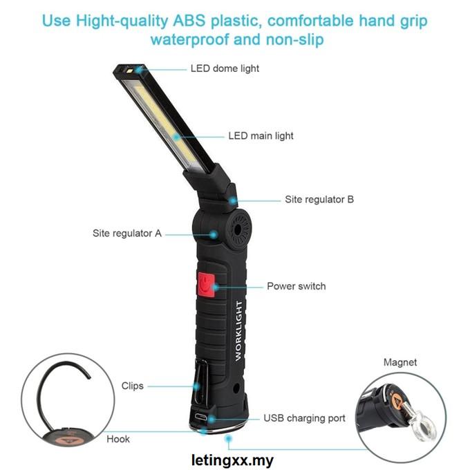 Đèn Led Cob Sạc Usb Đa Năng Có Thể Gấp Gọn Tiện Dụng