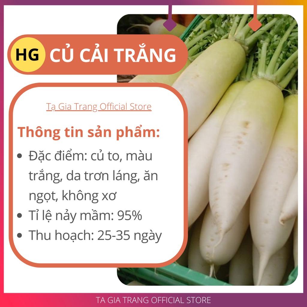 Hạt Giống Củ Cải Trắng Ăn Lá, Củ Cải Thái Bình Quy Cách Từ 100-1500 Hạt Gói 25G - Khu Vườn Ban Công