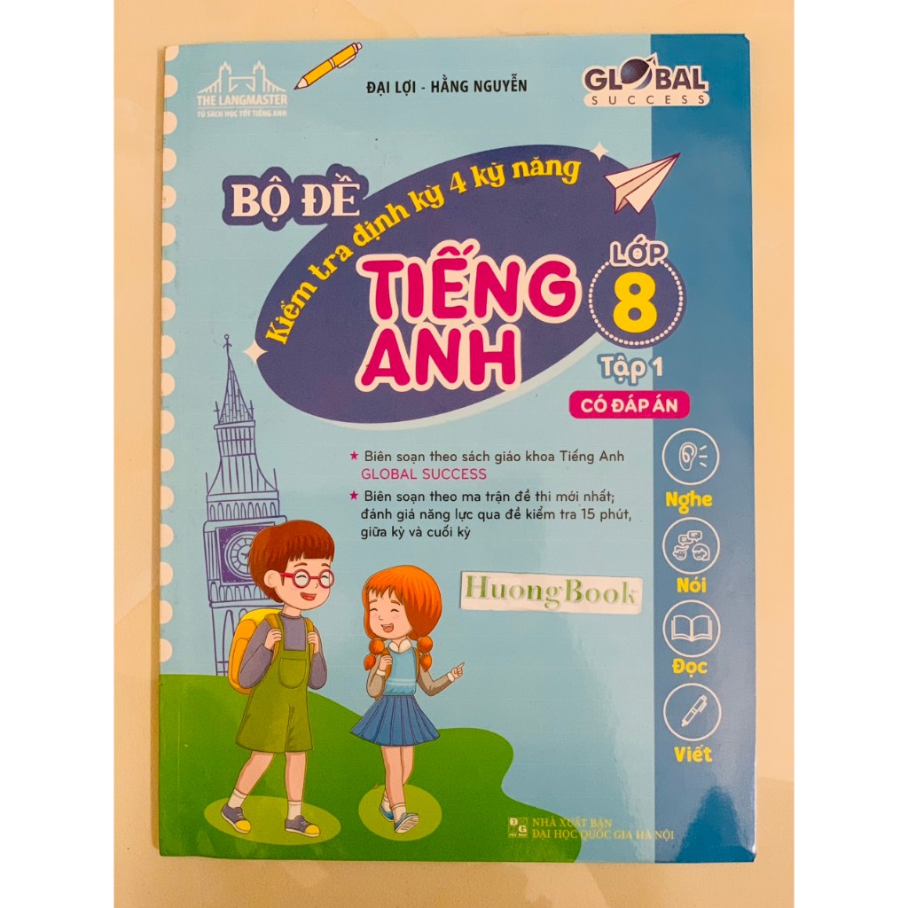 Sách - GLOBAL SUCCESS - Bộ đề kiểm tra định kỳ 4 kỹ năng tiếng anh lớp 8 tập 1 - MT