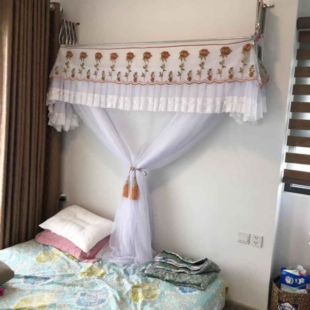 Chỉ màn không kèm khung, màn xếp gọn tiên dụng vải tuyn lạnh loại đẹp, hàng Việt Nam chất lượng cao