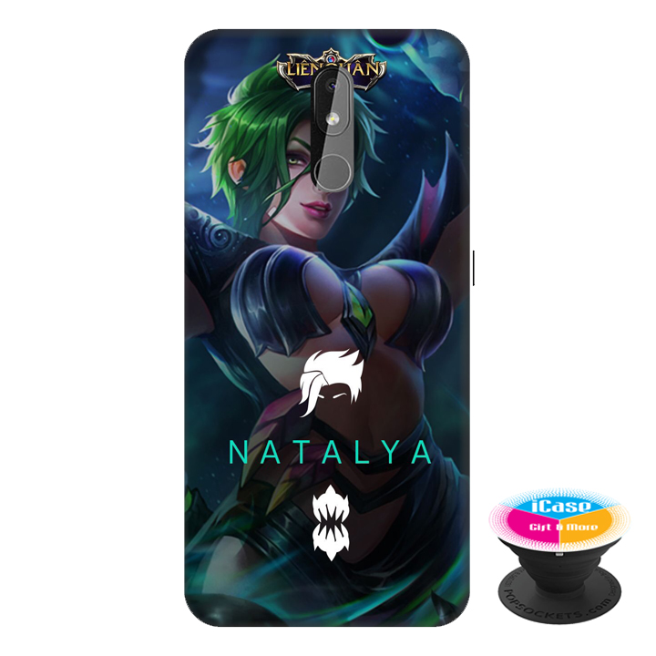 Ốp lưng điện thoại Nokia 3.2 hình NATALYA tặng kèm giá đỡ điện thoại iCase xinh xắn - Hàng chính hãng