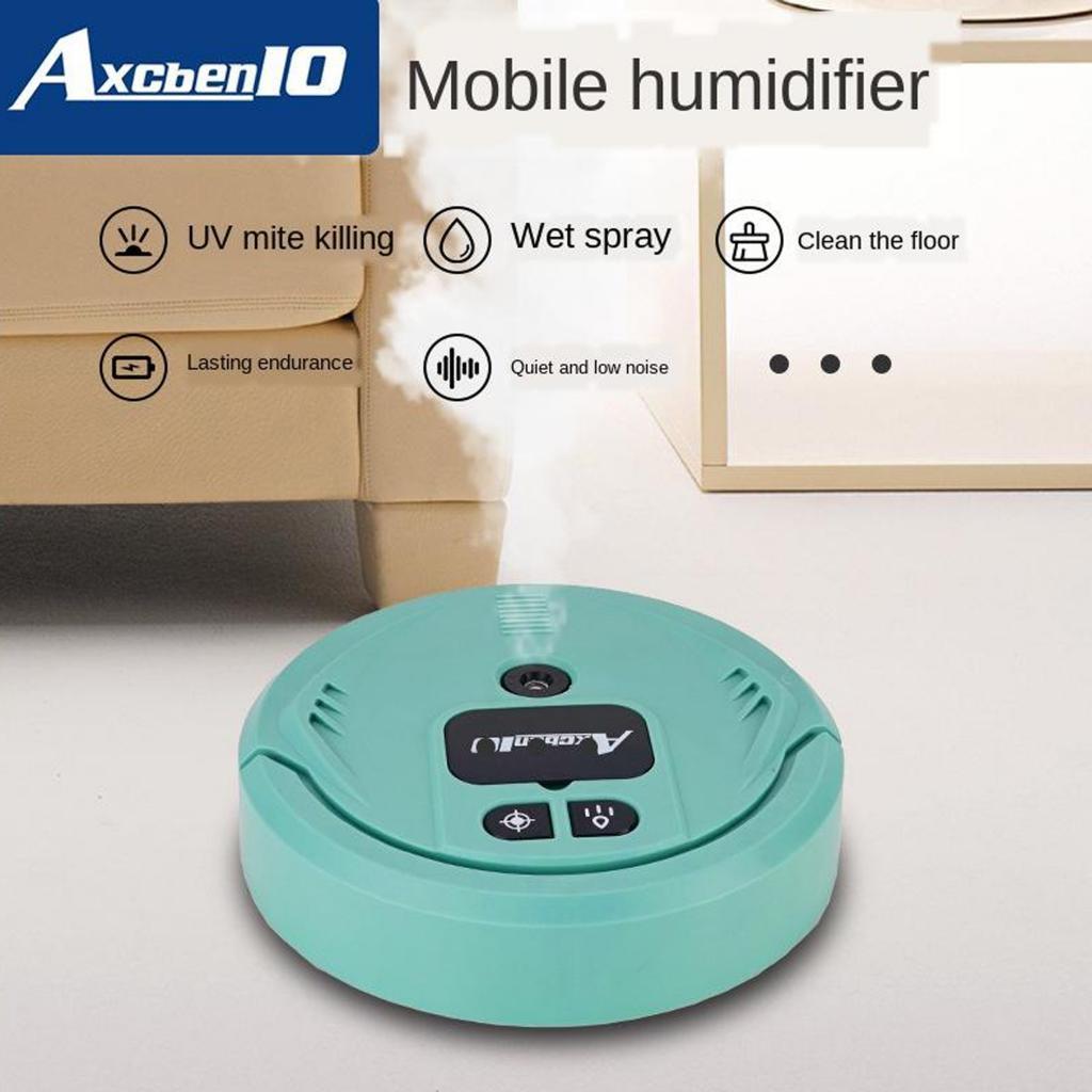 USB Rechargeable Robot Vacuum Cleaner Floor Duster With UV Lamp - Green