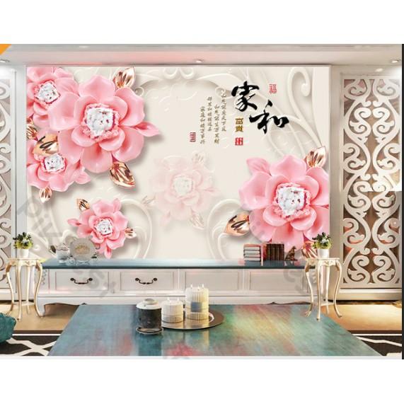 Tranh dán tường Tranh 3d dán tường phòng khách phòng ngủ hiện đại Hoa Hồng Lai 02