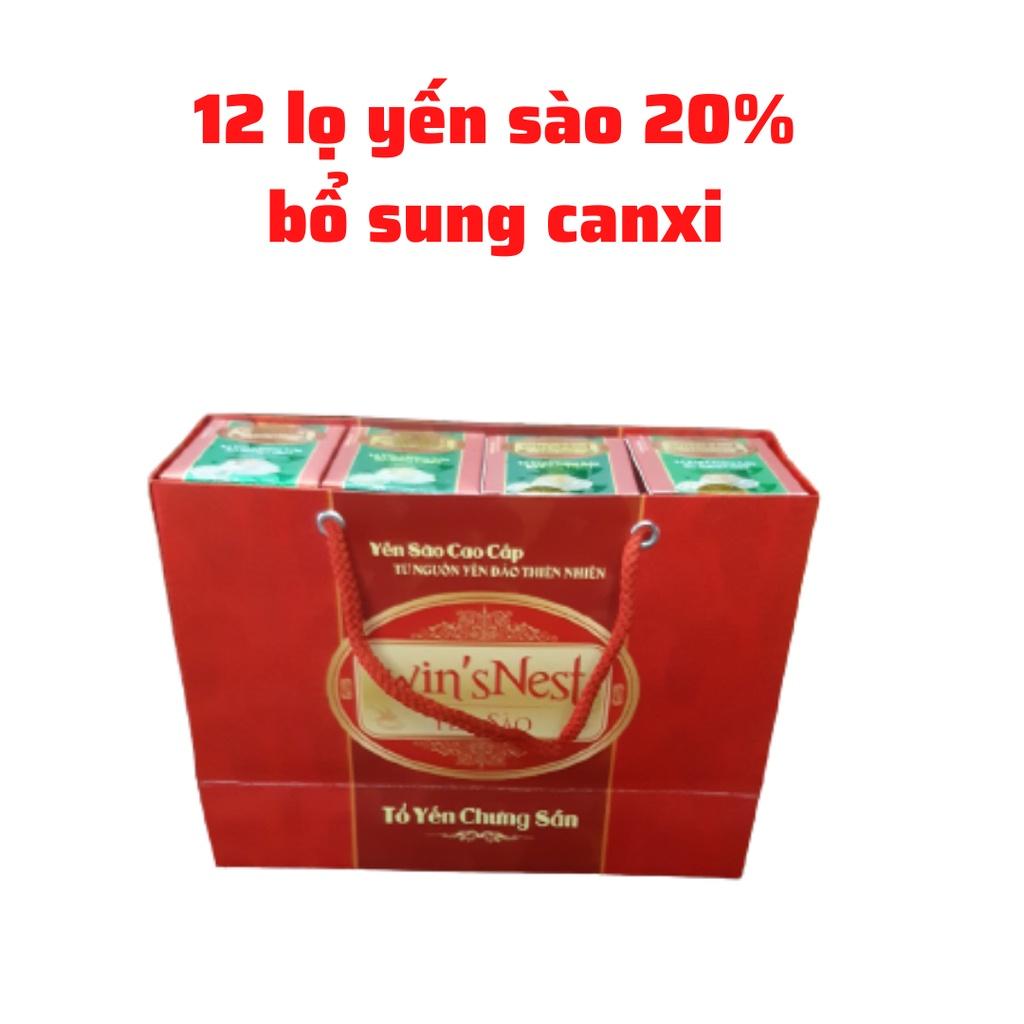 Combo 12 lọ Yến Sào cao cấp win'snest Tổ Yến Chưng Sẵn Bổ Sung Canxi 20% (70 ml/ lọ)