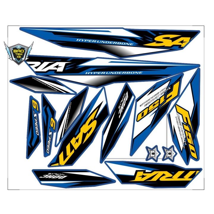 Tem rời dán xe satria fi dán xe xanh