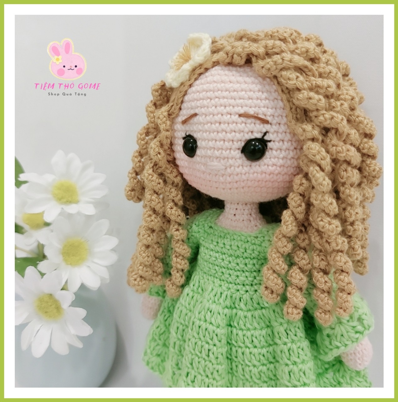 Búp bê nhồi bông, búp bê len móc handmade, búp bê Rosaline 21, quà cho bé