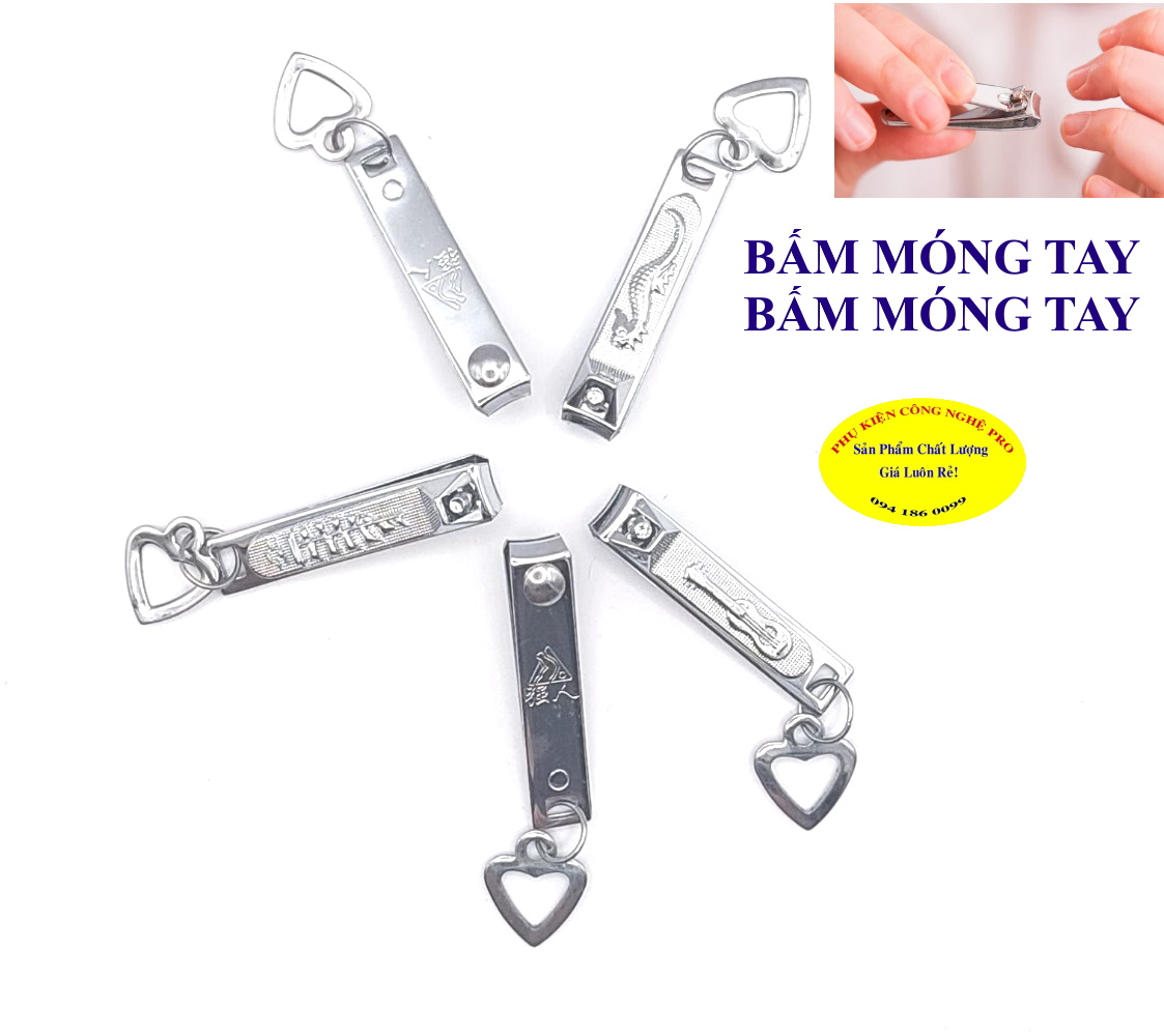 Bấm móng tay Chất liệu thép không gỉ, Dài 4.5cm, Khắc hình, Sắc bén, Bền đẹp, An toàn sử dụng