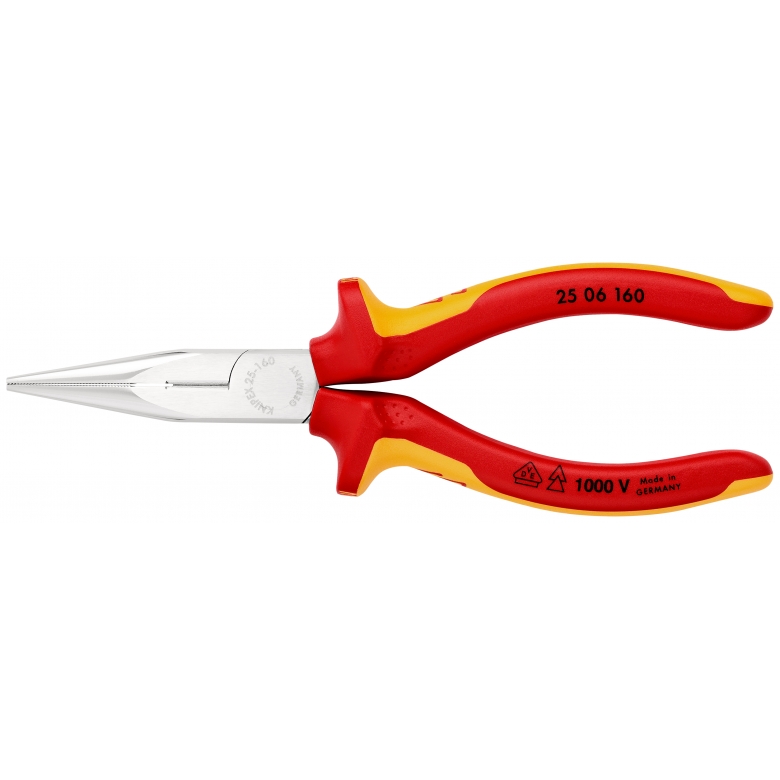 Kìm Knipex Mũi Nhọn Lưỡi Cắt 61 HRC chiều dài 160mm, Cách Điện 1000 V - 25 06 160