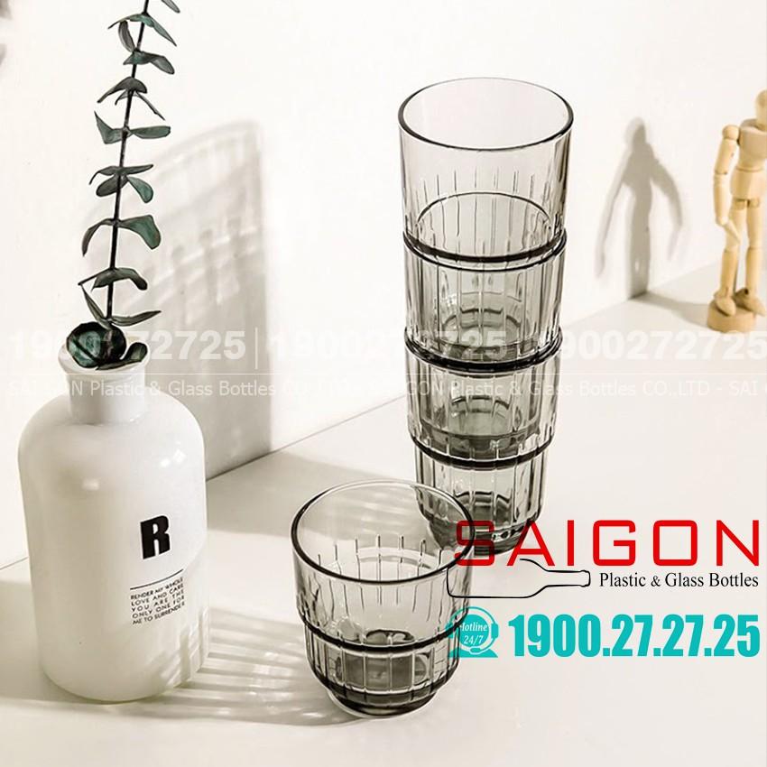 Ly Thủy Tinh Cường Lực LinQ Grey Rocks 266ml | 355ml , Tùy Chọn Dung Tích