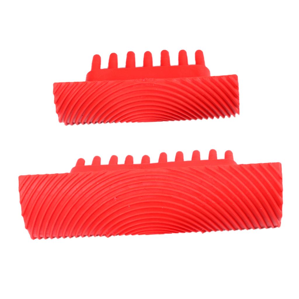2pcs Brush Wall Art Tool DIY Rubber Imitation Wood Grain Garden Paint Roller