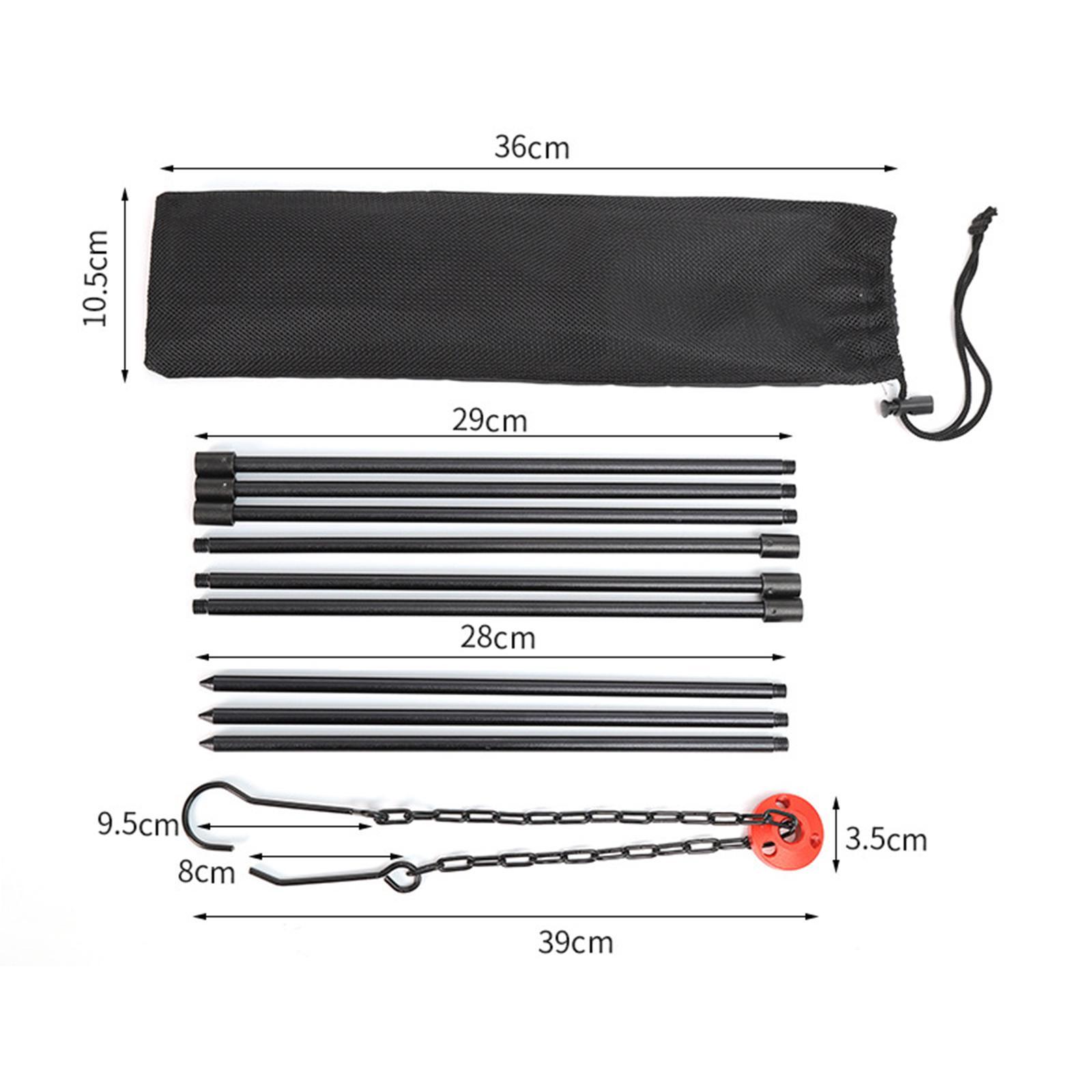 Camping Tripod Campfire Cooking Mini Adjustable Grill Tripod Cooker Campfire Grill Stand Tripod Grilling Set Cooking Tripod Hanger w/ Storage Bag