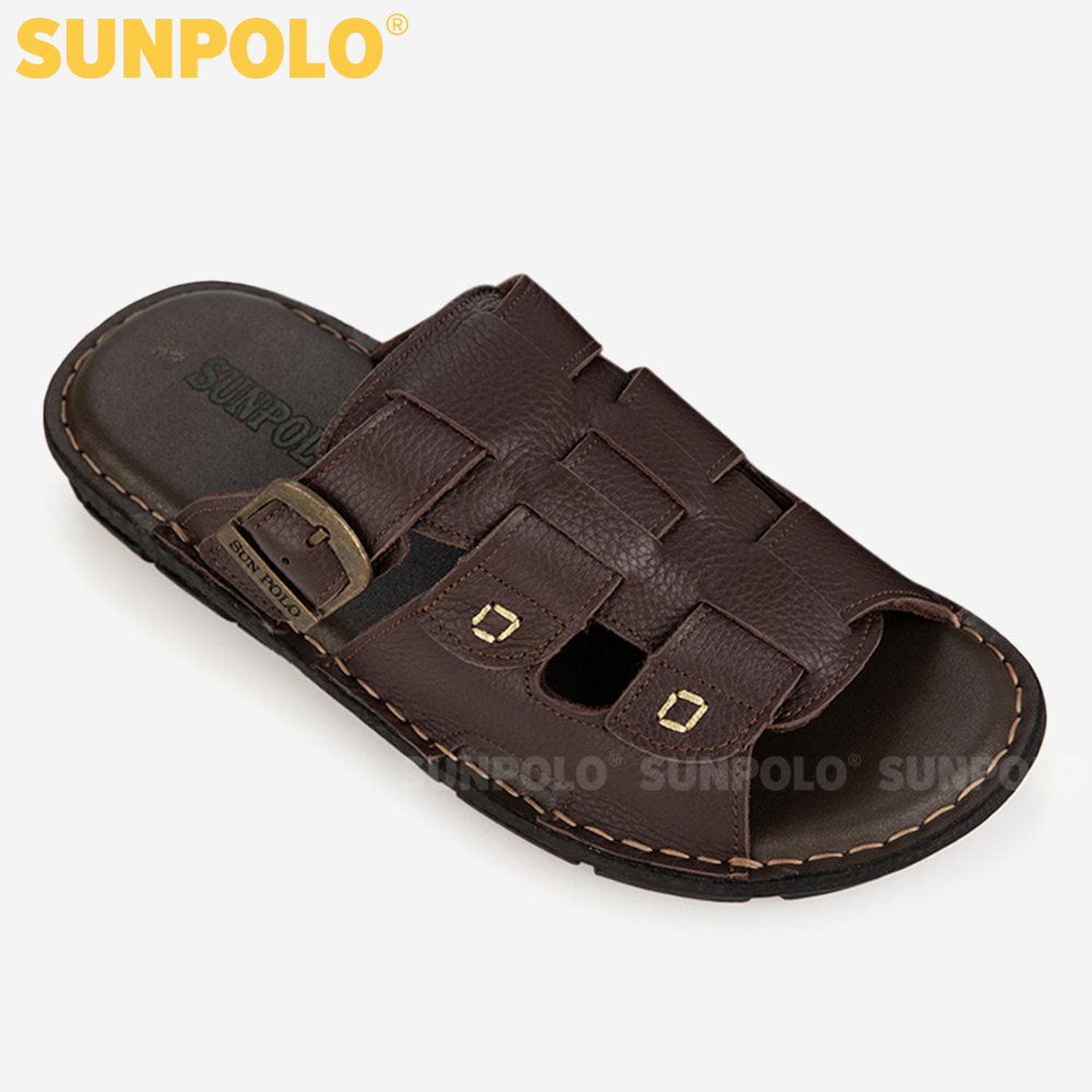 Dép Quai Ngang, Dép Nam Da Bò SUNPOLO SUA022