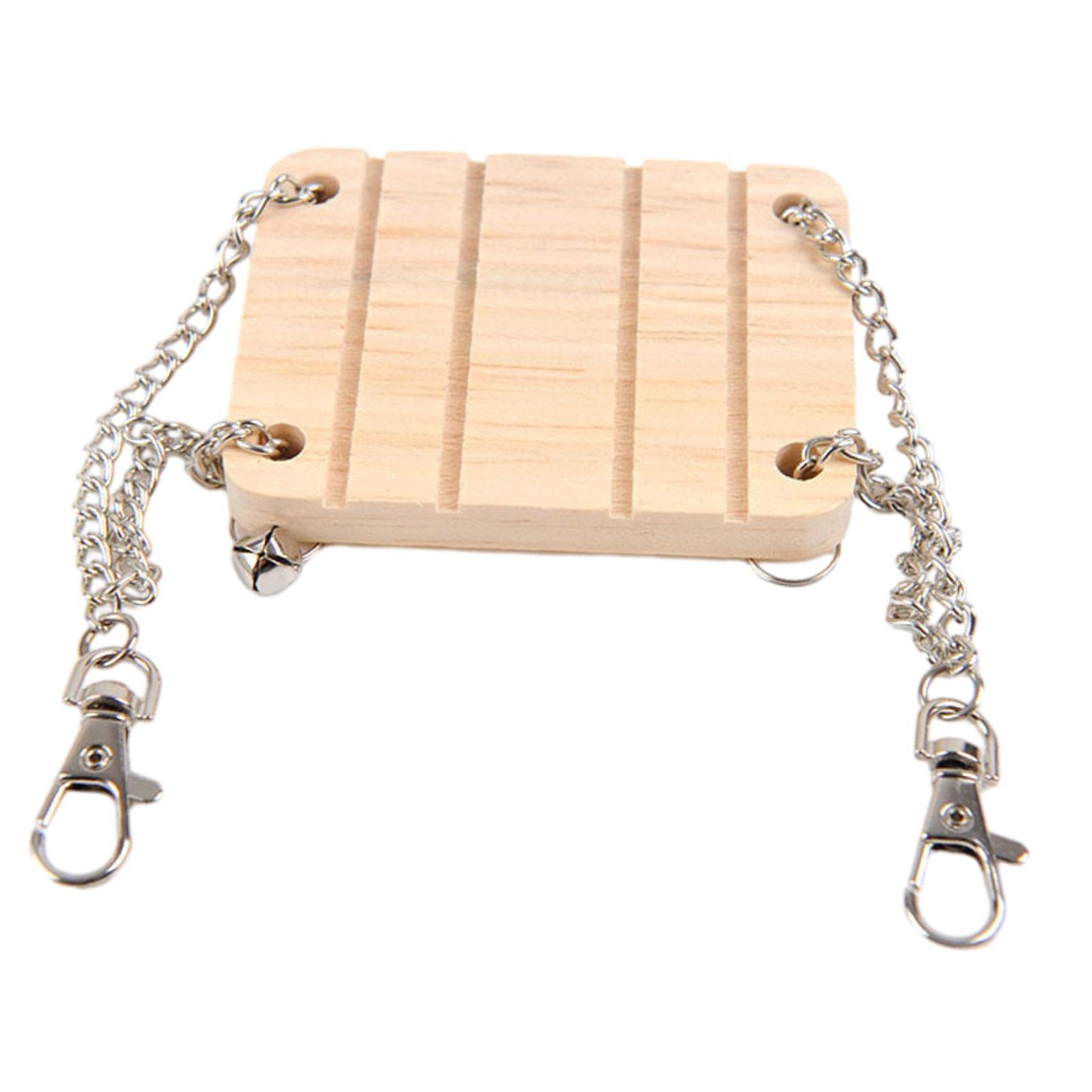 Hamster Hanging Swing Bed Wooden Accessories Exercises Play Toy for Gerbil Rats