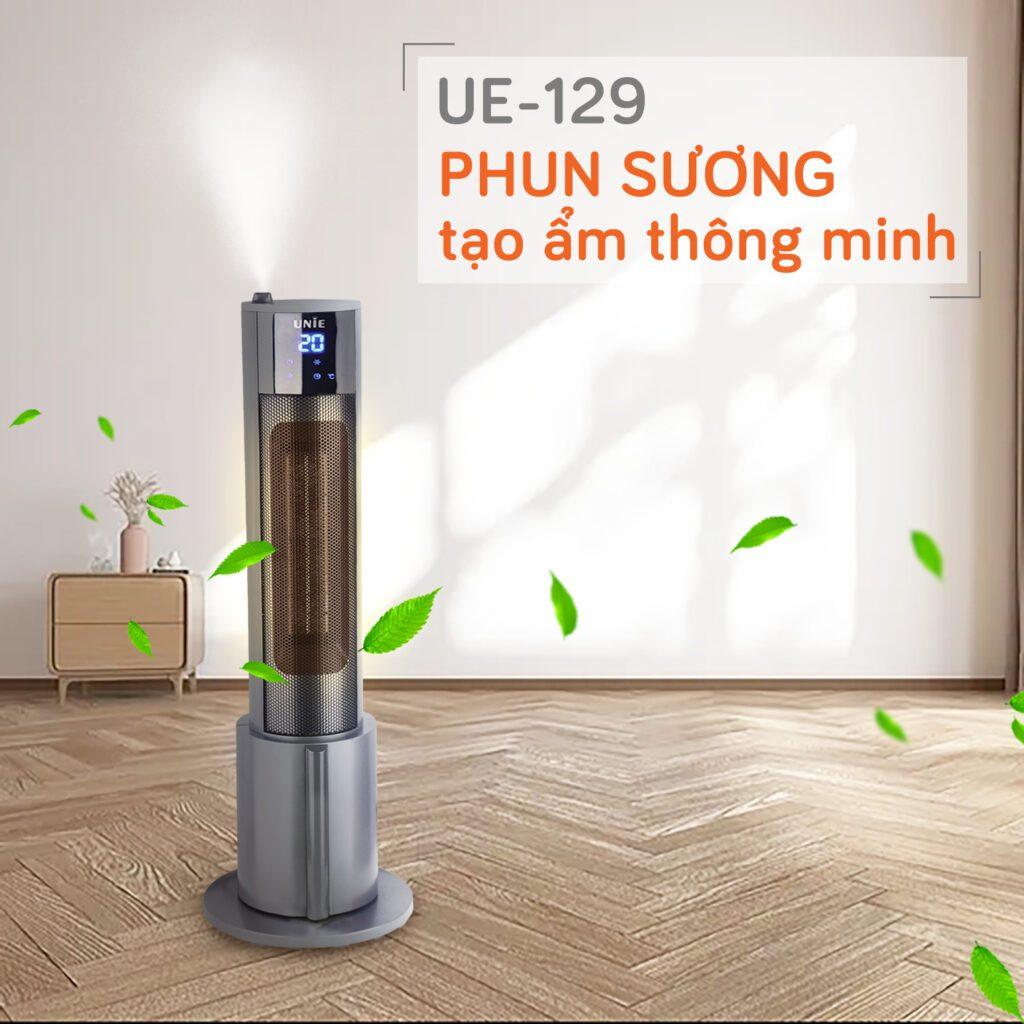 Máy Sưởi Gốm Unie UE129, Công Suất 2200w - Điều Khiển Từ Xa, Phun Hơi Bù Ẩm, Hàng Chính Hãng